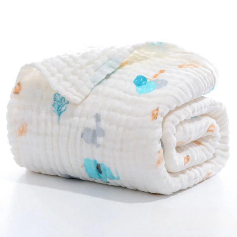 105*105cm Baby Bath Towel Boy Girl Absorbent Washable Cotton Gauze Baby Towel Blanket 6 Layers Gauze Washcloth Infant Swaddle