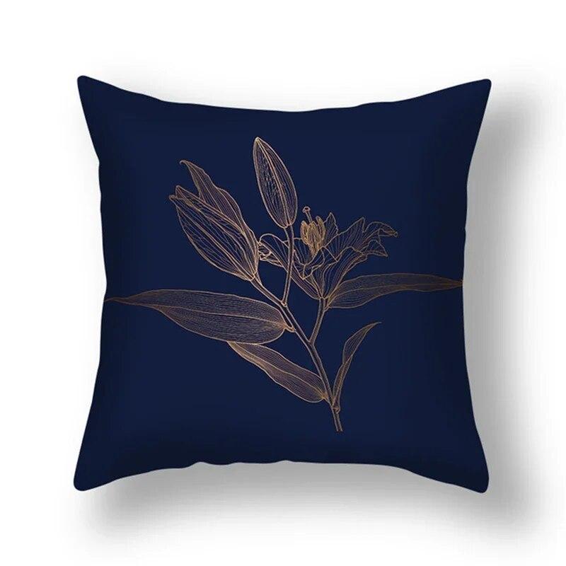 

45x45 см лист гинкго полиэстер наволочка черное золото поясничная подушка гостиная стул диван домашний декор подарок 45x45cm