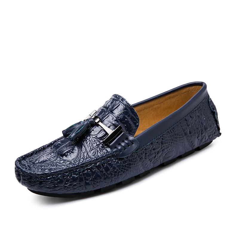 

2025 Summer Lightweight Tassel Man Moccasins Men Loafers High Quality Leather Slip On Shoes Men Flats Gommino Driving Shoes 38 синий