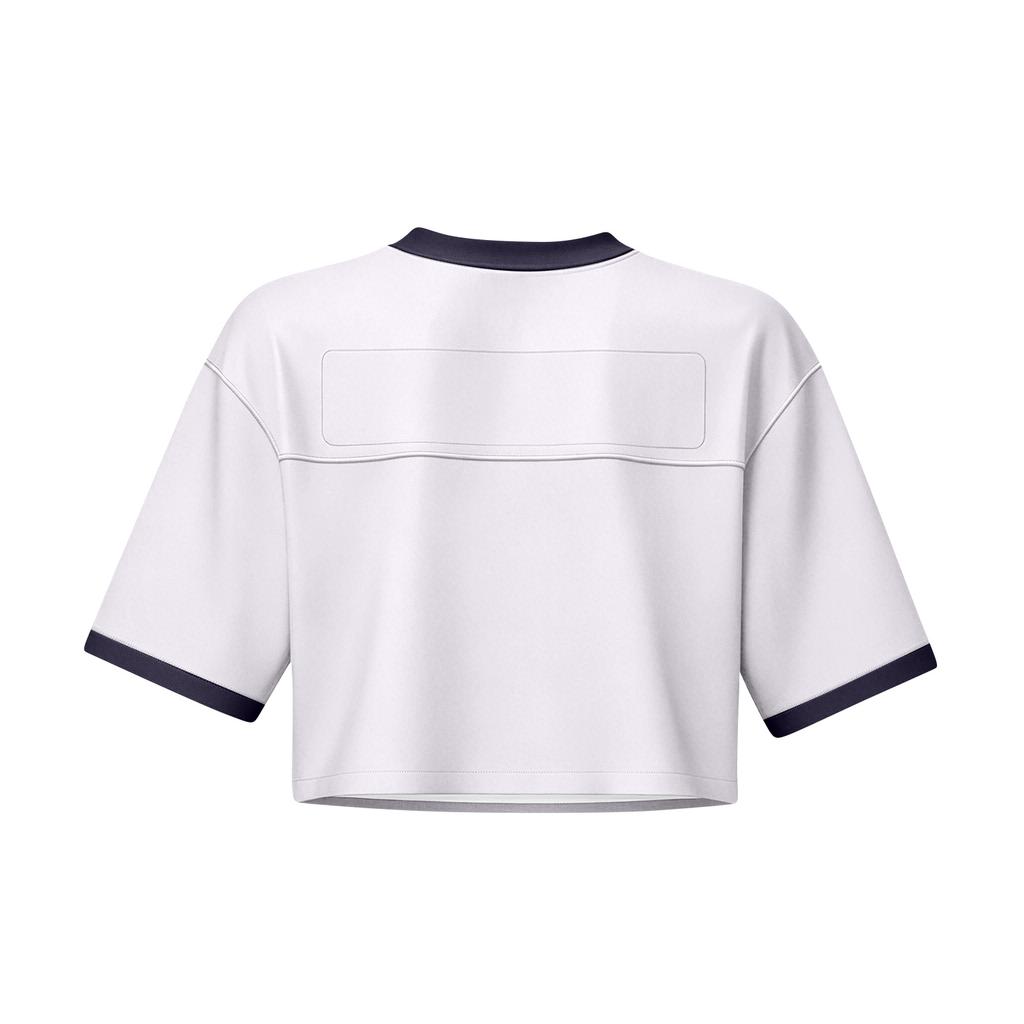 Crop Top Femme Col en V Manches Courtes Imprimé USA Coupe Ample T-shirt pour Événements Sportifs et Usage Quotidien Tissu Confortable