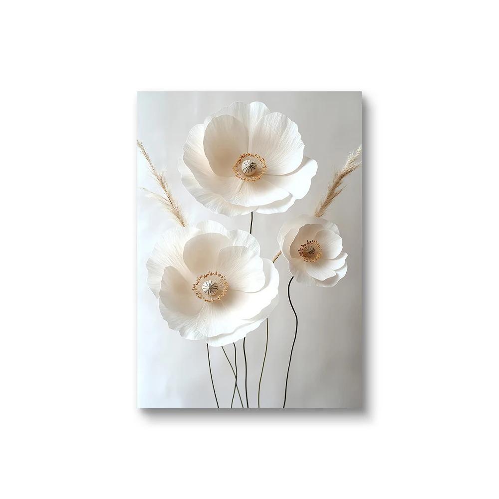Nordic Beige Peony Flowers Canvas Painting Modern Floral Botanical Posters Aesthetic Wall Art Home Decoration