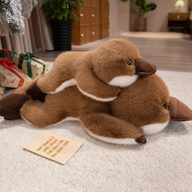 New Simulation Prone Position Platypus Duckbill Penguin Plush Animals Toys Pillow Super Soft Dolls Birthday Gifts Home Decor