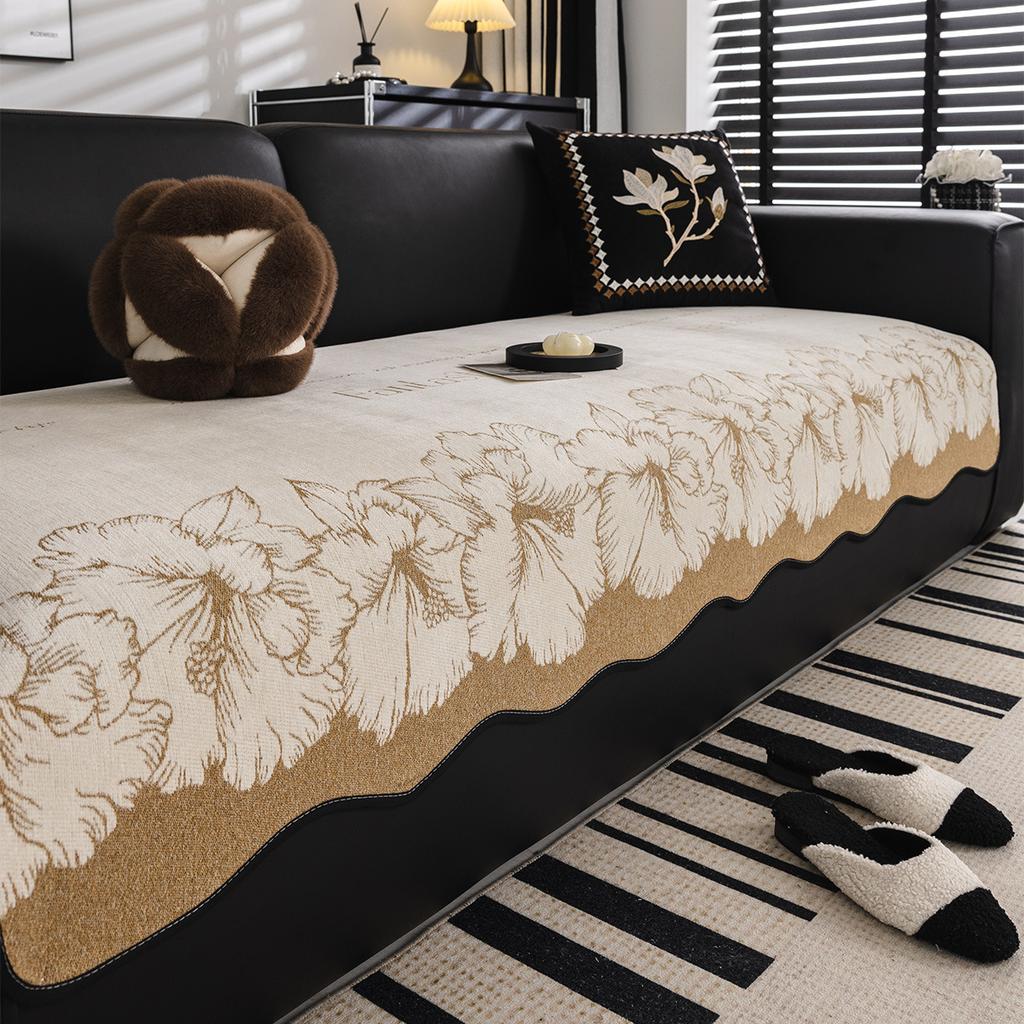 Light Luxury Chenille Special-Shaped Sofa Cushion  High-Grade Non-Slip Seat Cushion Universal In All Seasons Irregular Straight Row Cover