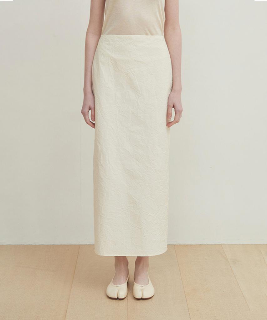 Supaeg Crease Skirt - Black, Ivory, Olive