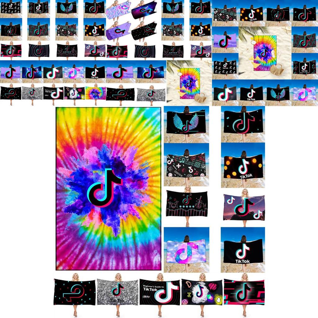 Vibrant Tiktok Printed Towel Perfect For Swimming Swimwear And Shower Needs