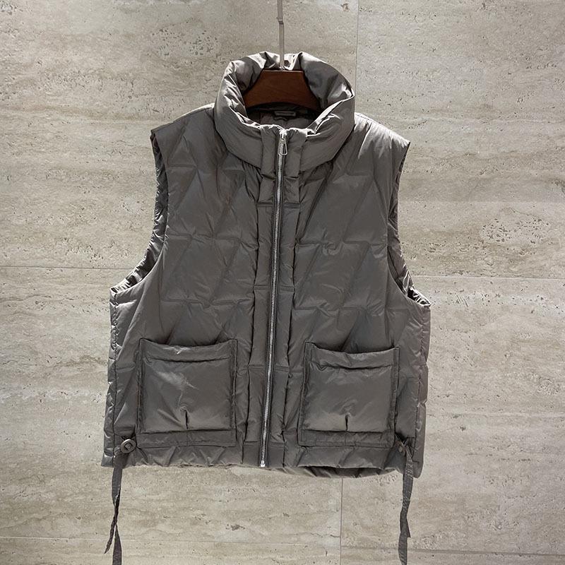 White duck down jacket, vest women's short models, new models, slim-fit temperament, warm vest, fashion coat tide