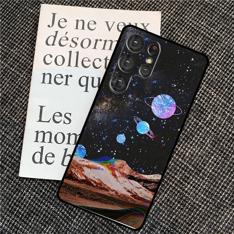 Moon Stars Space Case For Samsung Galaxy S25 S24 Ultra S20 S21 S22 S23 Ultra S9 S10 Plus S25 FE Back Cover