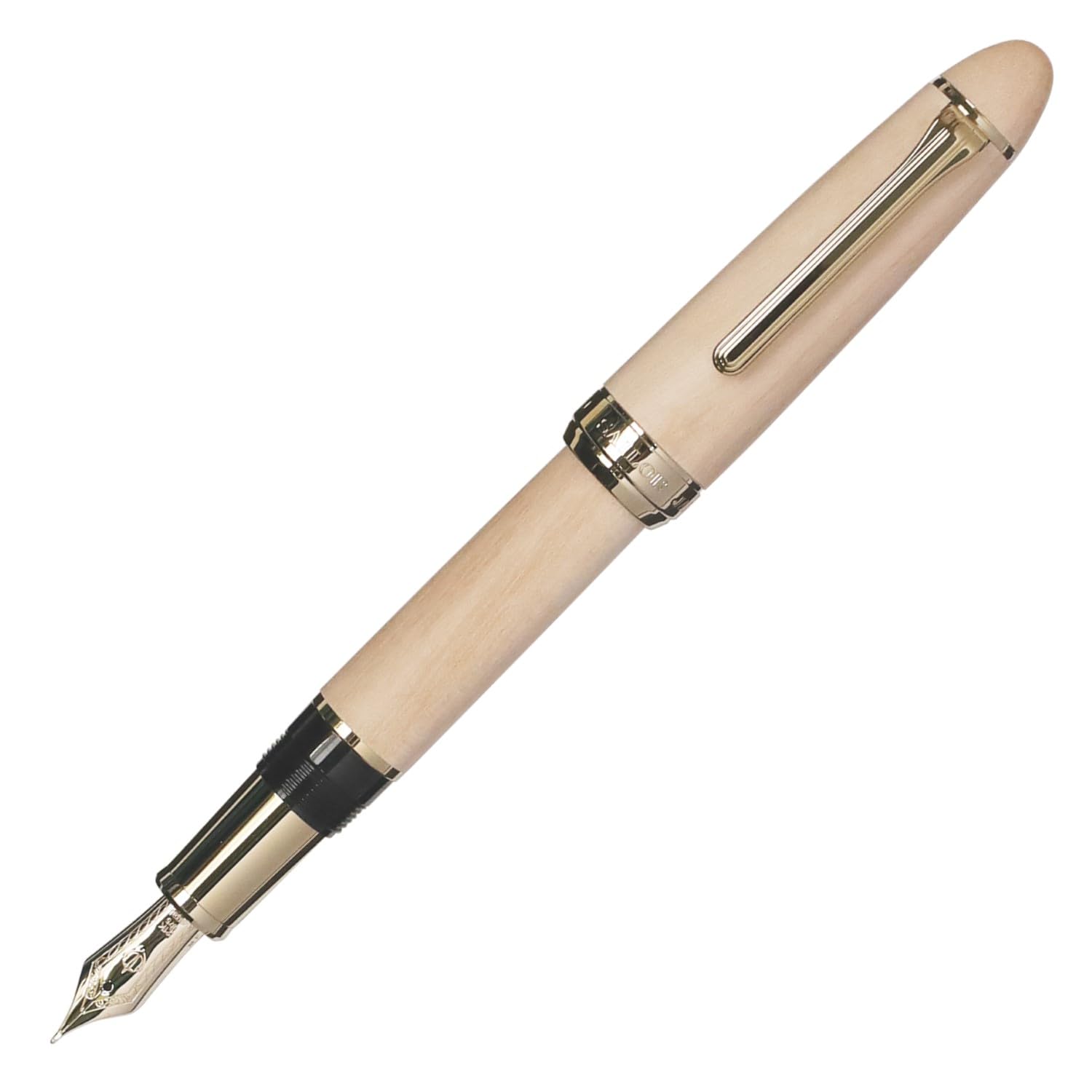 

Sailor Hard Maple Fountain Medium 21K Gold Pen, Natural, Fine, Nib, 10-7830-300 білий
