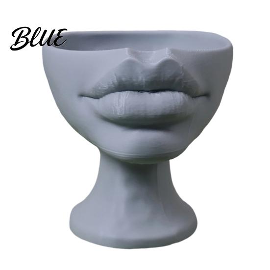 Dekorativer Pflanzenbehälter 3D-gedruckter lippenförmiger Blumentopf Künstlerischer skulpturaler Pflanztopf mit mattem Finish Kreative Heim-Tischdekoration