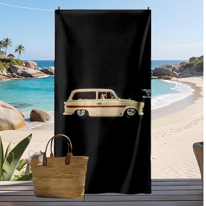 trabant Printed Beach Towel Quick Dry Soft TowelPortable Large Rectangular Beach Blanket for Travel Swimming Pool