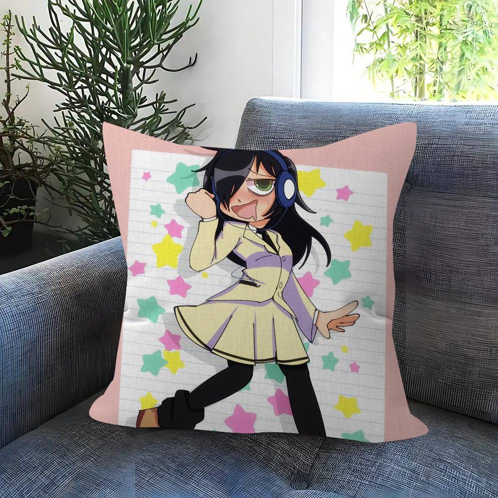 Anime Watamote Kuroki Tomoko Personalized Pillow Dust Cover Bedroom Kids Party Decoration Pillowcase Birthday Children Gift