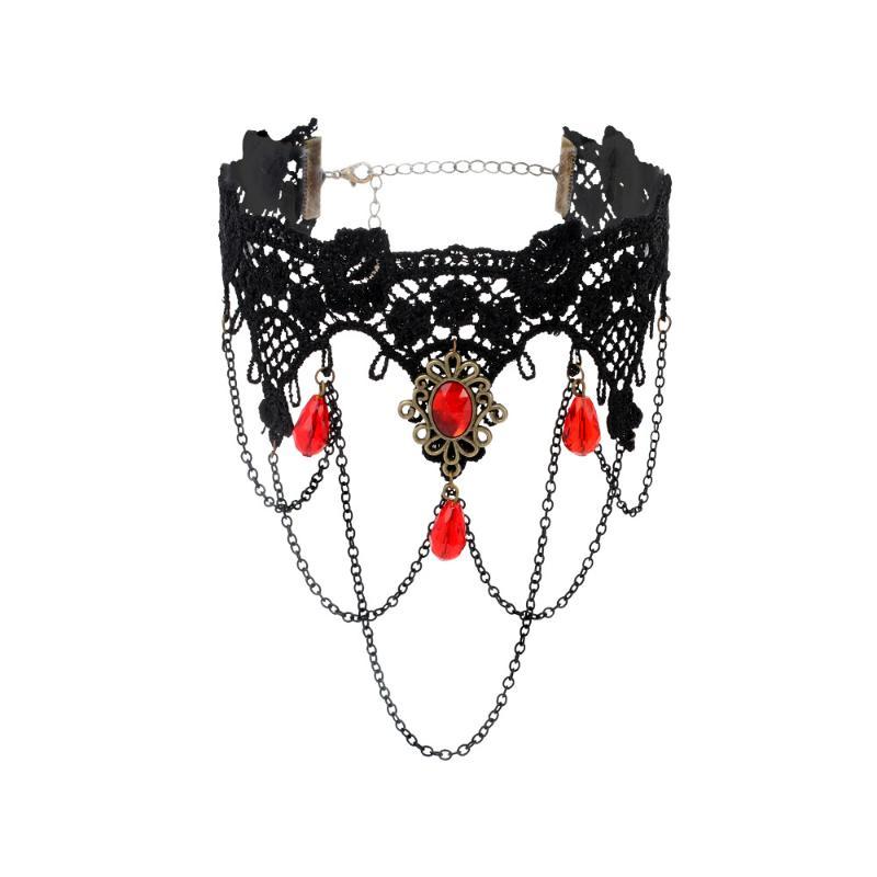 Lady Chokers Leaf Tassel Women Neck Jewelry Accessory Girl Lace Gothic Vintage Sexy Fashion Velvet Rose Beads Flower Necklace