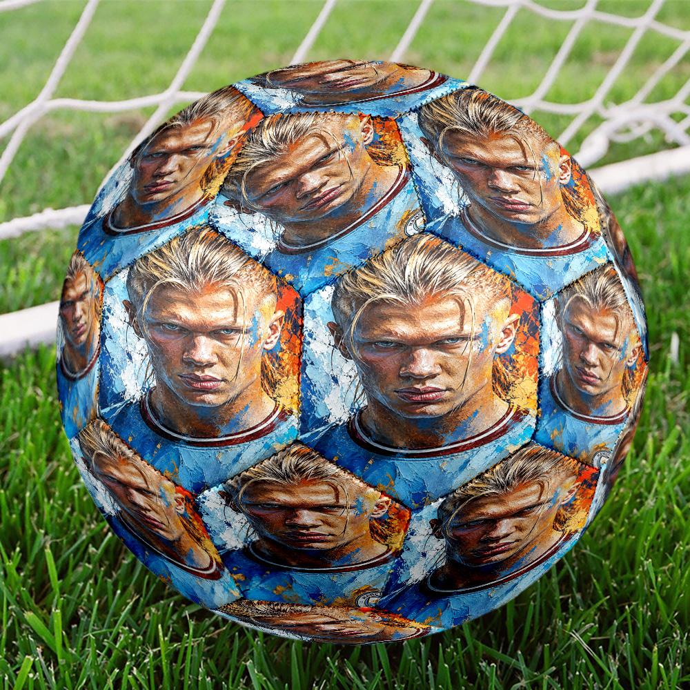Haaland's Number 9 Journey Size 5 Soccer Balls, High-Quality, Anti-Slip, Protective Football, a Unique Gift Suitable for Birthdays, Christmas