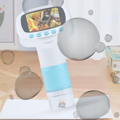 Mini Portable Pocket Miniscope with 8 LED Lights Portable Handheld Magnifying Glass Science Gifts for 3-12 Year Old Boys Girls