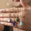 Morandi Color Oval Enamel Drop Pendant Necklace, Simple & Elegant Clavicle Layer, Stainless Steel Chain, Non-Fading.