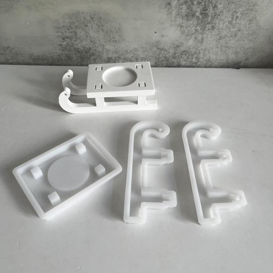 Christmas Reindeer Sleigh Mold Silicone Mold for Candle Holders Soap Plaster Crafts Flexible Non-Stick DIY Baking Mold for Holiday Decor