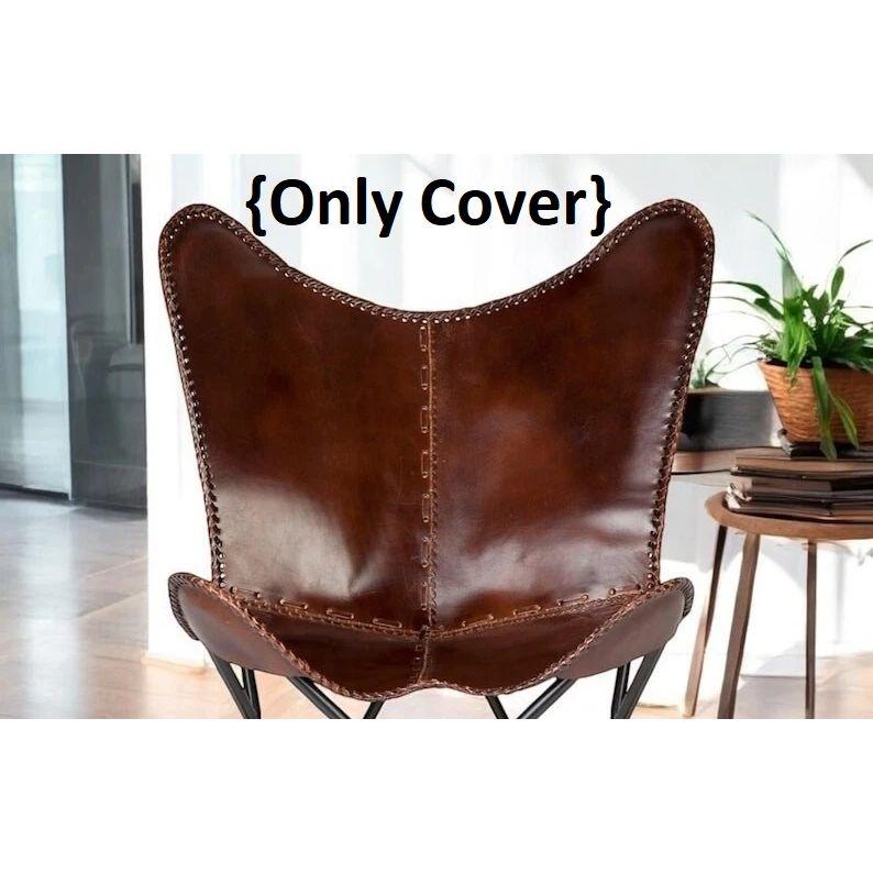 Kožená motýlí židle Náhradní prémiový kožený potah, Obývací pokoj