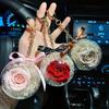 Flowers Rose Keychain Acrylic Ball Rose Car Hanging Valentine's Day Gift for Wife Car Interior Keychain