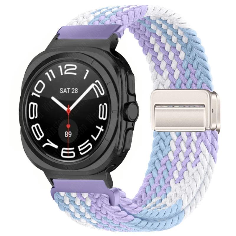 For Samsung Galaxy Watch 7 Ultra Strap 47mm Accessories Magnetic Nylon Braided sport Bracelet Correa Galaxy Watch 7 Ultra Band