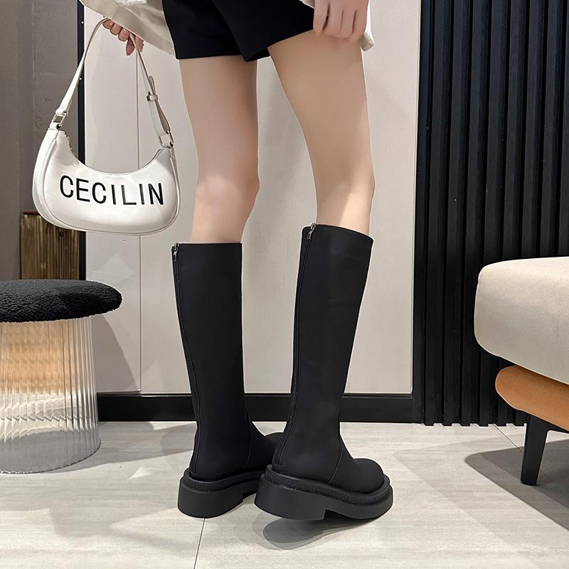 Women Boots Fashion Outdoor High Tube Boots Women Thick-soled Waterproof Shoes Women Versatile Solid Color Over-the-knee Boots