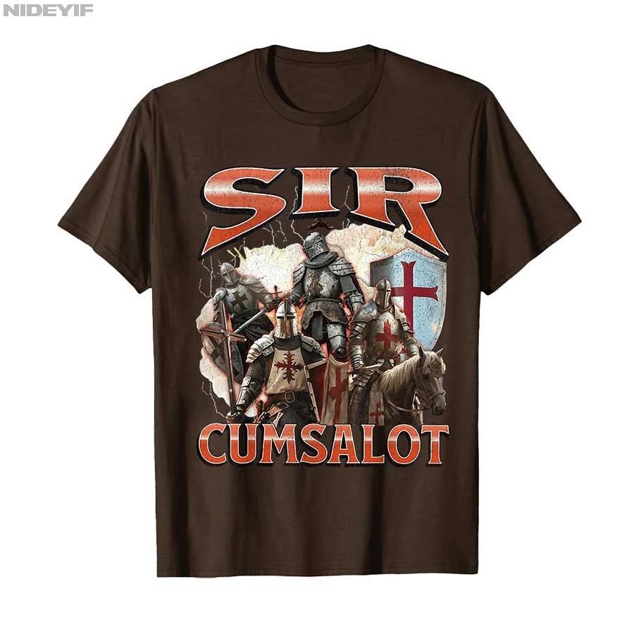 Sir Cumsalot Funny Offensive Knight Meme Bootleg Graphic Tshirt For Men Women 100 Cotton T Shirts Short Sleeve Tops P884