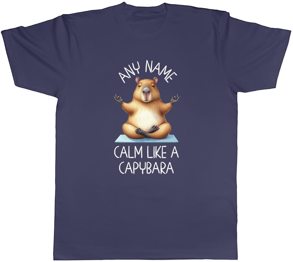 Personalised Calm Like a Capybara Yoga Meditation Unisexs TShirt Tee Gift Top