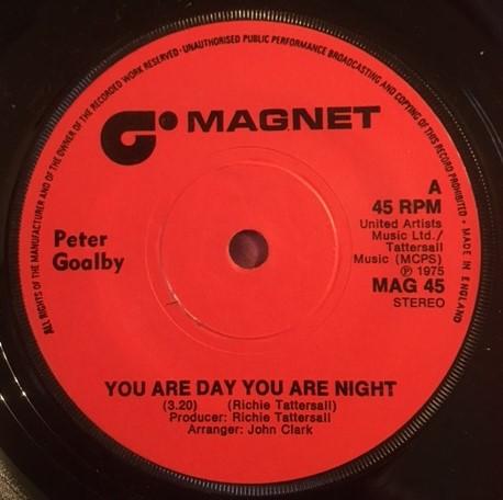 

7inch Record PETER GOALBY - You Are Day You Are Night MAG45 Magnet 1975 UK Rock Used