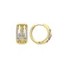 Earrings - LUXENTER - Africa Moda - 18k Yellow Gold Finish - White Zircon - 14 X 9.4 Mm