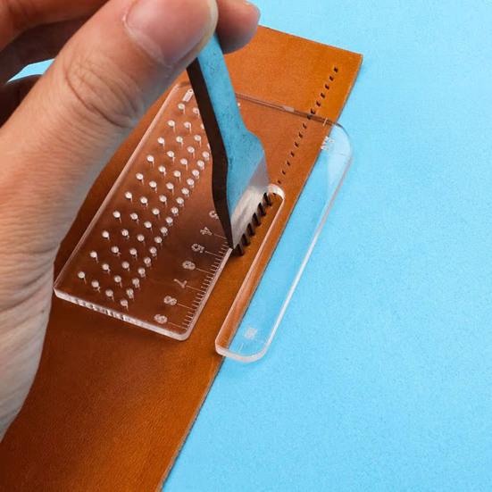 Abstandsmesser Acryl 4 mm Dicke Transparent Schneidwerkzeug Abgerundete Lochabstände Genaue Skala Schneidbereich Messlineal