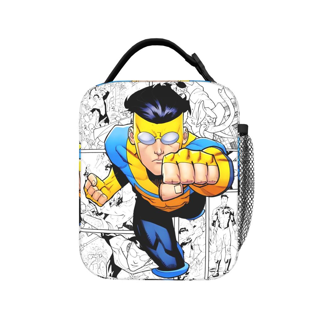 Invinci-bles Insulated Lunch Bag Cooler Bag Reusable,Lunch Container Hero Man Lunch Box Tote Bento Pouch College Outdoor