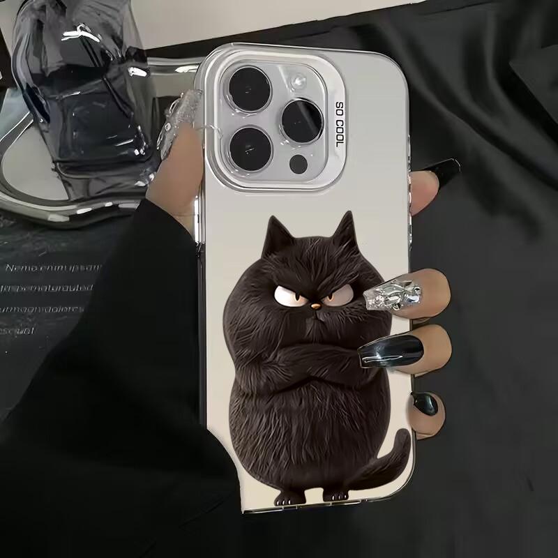 Cute White Cat Electroplate Silver IMD Phone Case For  Poco F6 X5 X6 M6 Pro 4G Mi 14 13 12 13T 14T Pro 11 Lite NE 5G Cover