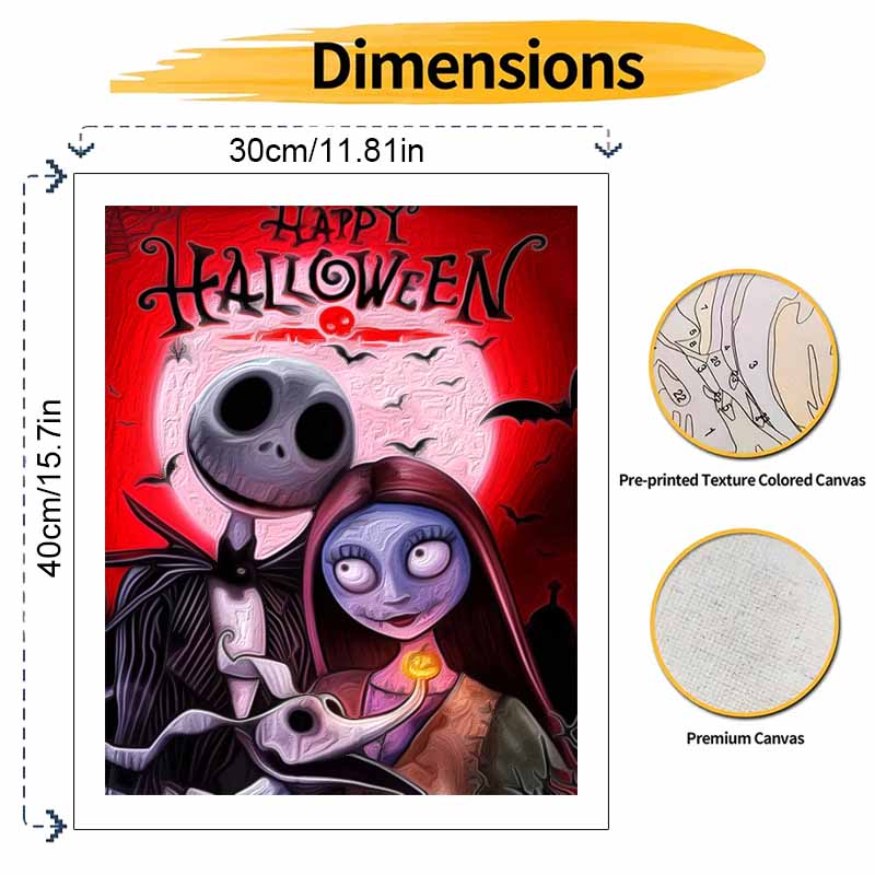 Disney Nightmare Before Christmas Oil Painting Art Handmade Diy Painting Home Decoration Gift