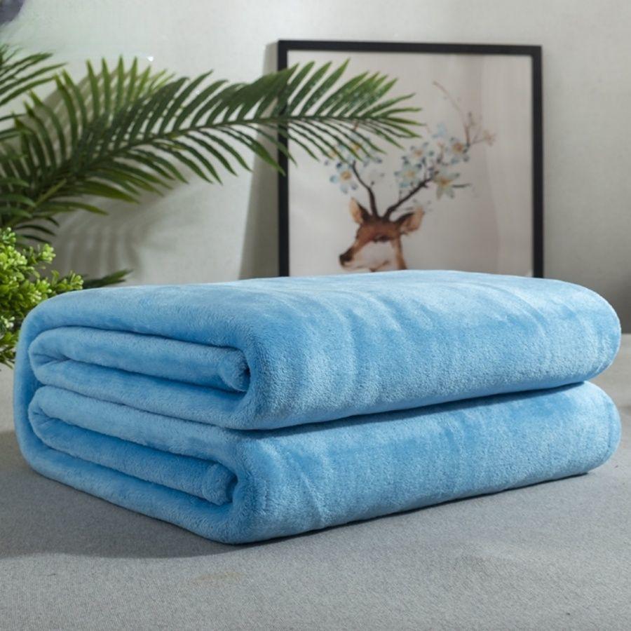 Home Textiles Thin Flannel Blanket for Spring/Summer - Ideal for Air Conditioning, Office, or Nap Use