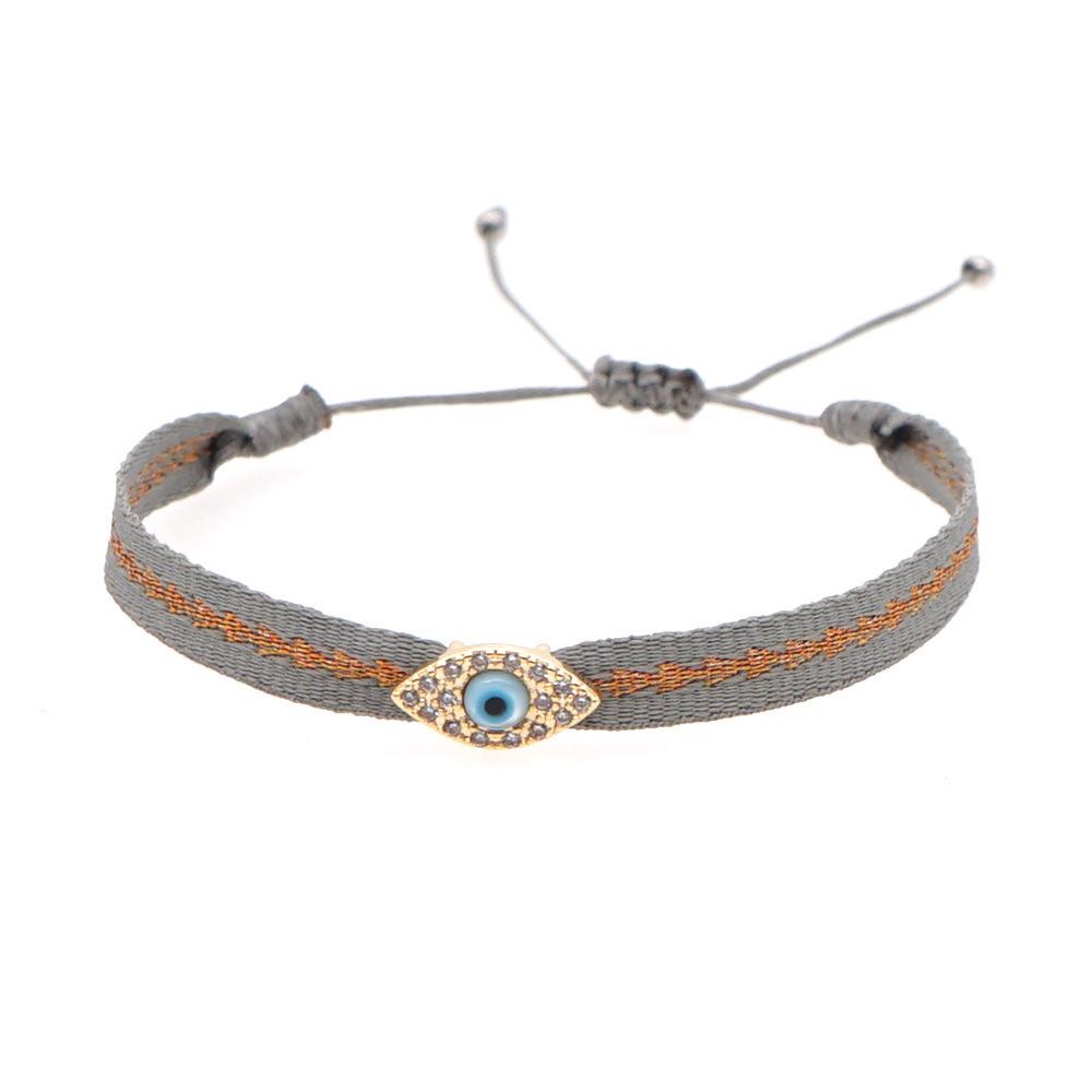 Retro Pattern Bohemian Spanish Court Hand-Woven Bracelet with Micro-Inlay