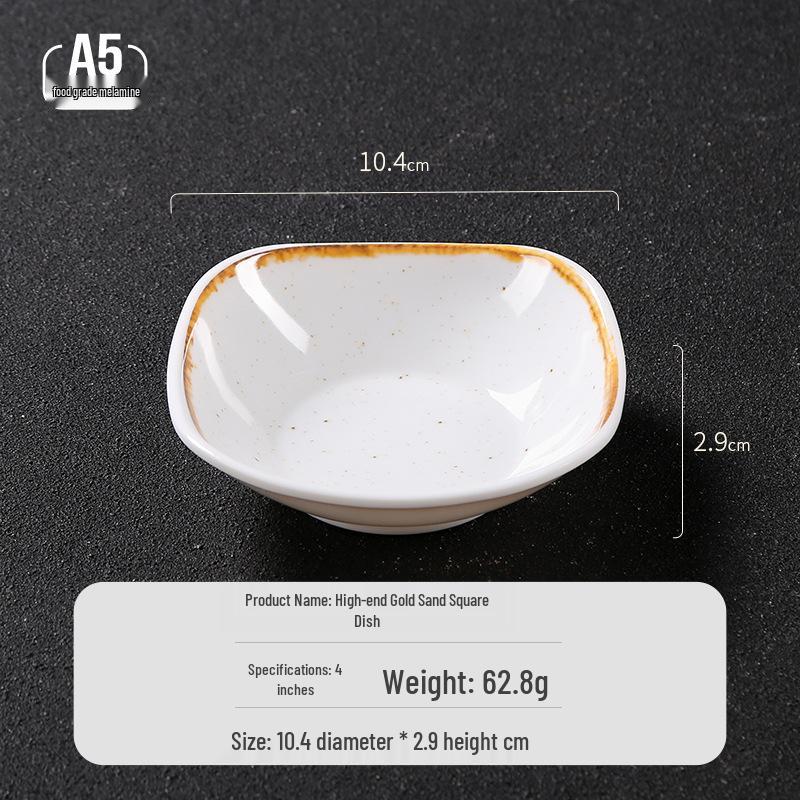 Melamine Dual-Compartment Dipping & Sauce Dish - Imitation Porcelain Tableware for Hot Pot & Barbecue