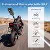 Aluminum Alloy Telescopic Stick Multi-Purpose Riding Selfie Sticks 1/4" Thread Motorcycle Mount Kit for Insta360/GoPro/DjI/SJCAM