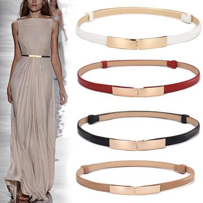 Frauen Damen Mode Casual Alle-match-Quadrat Schnalle Gürtel Multi Farbe Schlank Faux Leder Bund Gürtel