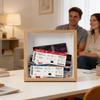 Sturdy Wooden Memory Storage Frame Made To Present Special Event Tickets 20x20cm