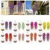 4PCS Artificial Hanging Flowers UV Resistant Plastic Faux Hanging Plants Morning Glory Vines for Outdoor Spring Decoration