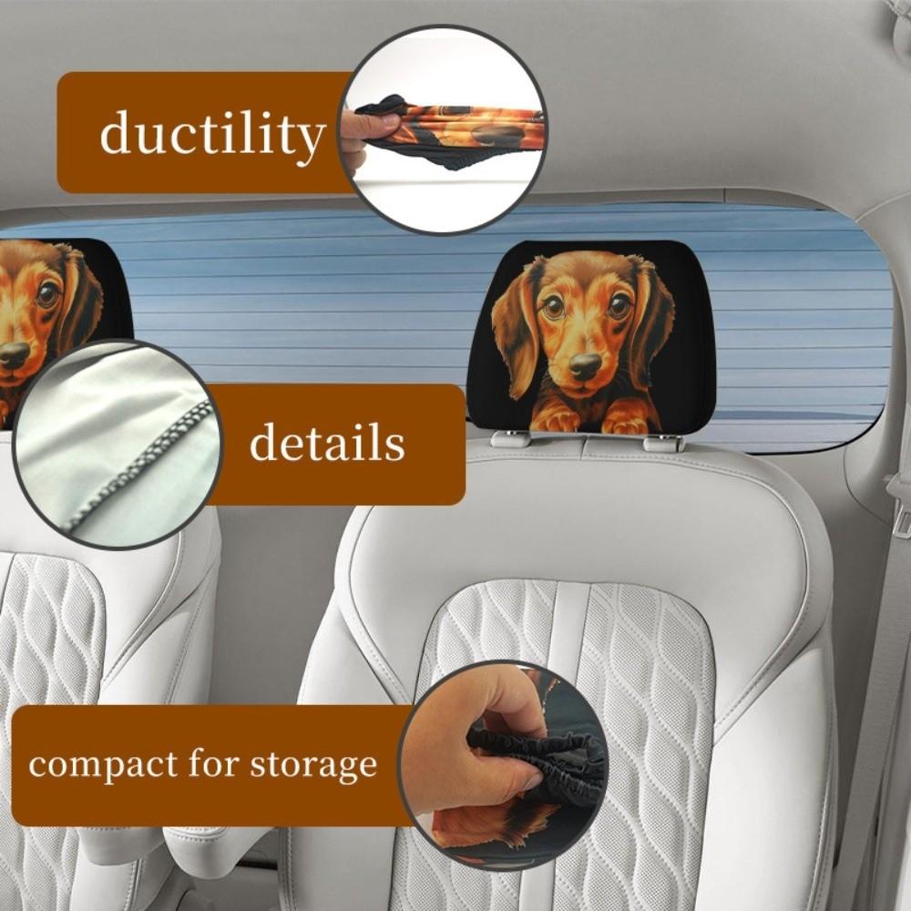 Fashion Dachshund Car Seat Cover Personality Dust-proof Balaclava Universal Car Seat Headrest Halloween Headgear