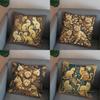 2D Cute Golden Cats Floral Patterned Pillow Cover Pattern Cushion Cover Suitable For Sofa Bedroom Car Pillow Cover