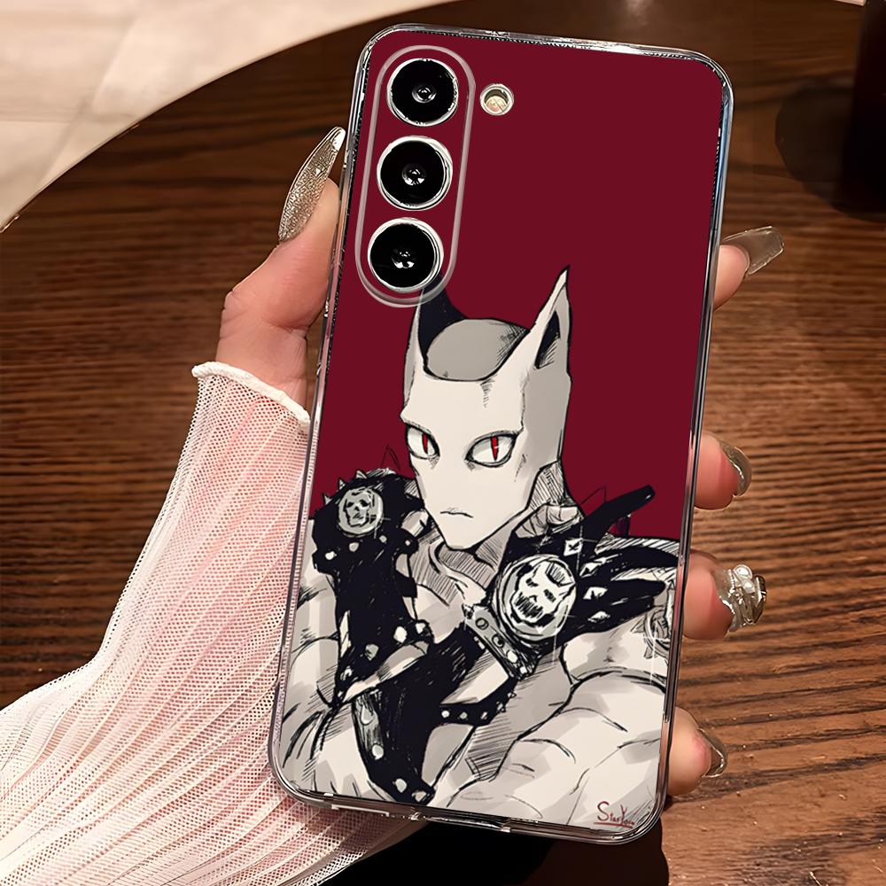 

JoJo Adventure Killer Queen Phone Case For Samsung S25 S24 Ultra S23 Fe S22 S20 S21 Plus Fe Ultra 5G Transparent Cover Samsung s21