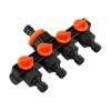 Divisores de Agua de 4 Vías de 1" a 3/4" a 1/2" Conector de Riego de Jardín Válvula Distribuidora para Grifo Exterior Aspersor