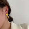 Vintage Maillard Brown Resin Tiger Eye Clip On Earrings Artistic Non Pierced Ear Clips for Women