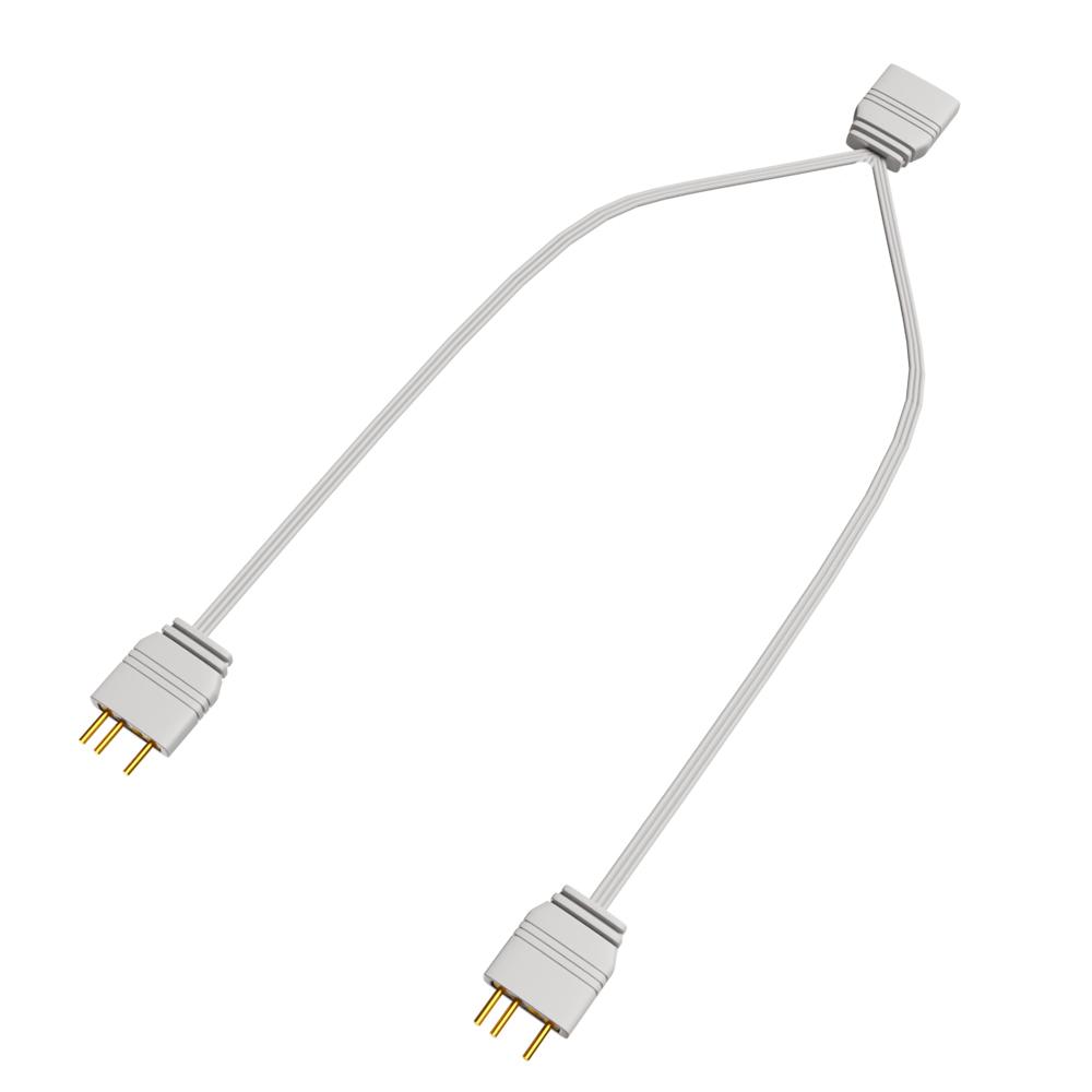 

ARGB Fan Splitter Hub: 1-to-3/4 Extension Cable for White Motherboard Sync
