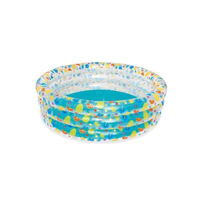 Dětský nafukovací bazén - Bestway - Transparentní Tropical Play - Kulatý - 170x53 cm - Odolný vinyl - Vícebarevný