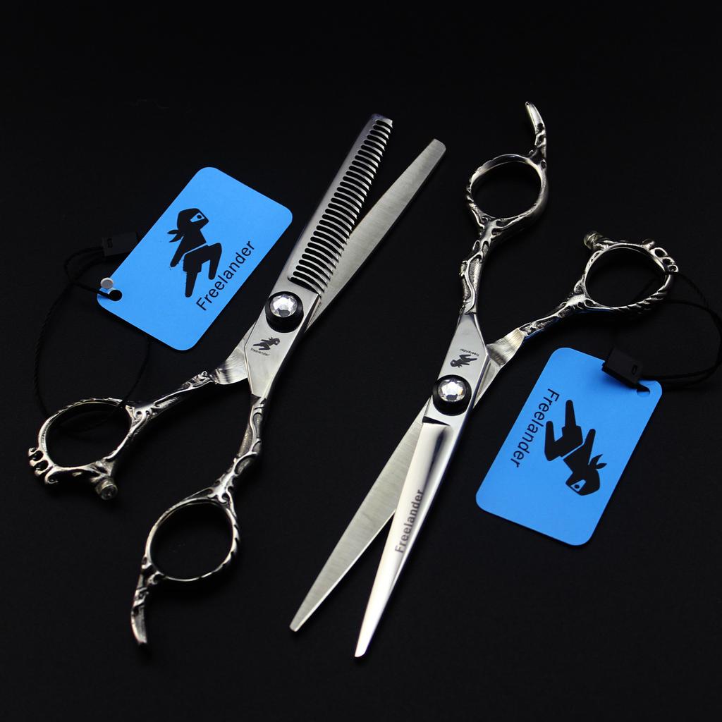 6.0 inch Freelander, hair scissors, hair scissors, flat scissors, tooth scissors, thin scissors, Mayan handle for hair salons