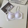 Traceless small breasts gather lace V-neck close double breasts waffle large breasts show small bra thin