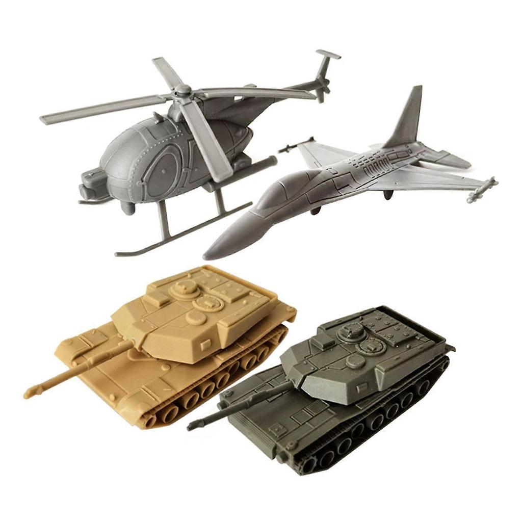 10 Pieces Aircraft and Tank Model Toy Table Decoration Kids Play Vehicle Set