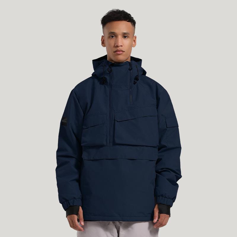 New American Style Waterproof Ski Suit: Warm Snowboard Jacket with Multi-Pocket Design for Men and Women
